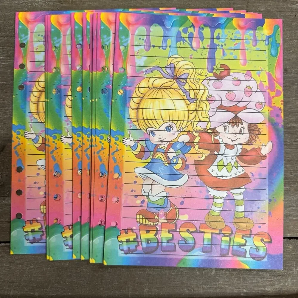 Rainbow Brite Strawberry Shortcake Size A5 Refill Paper (50 Sheets)